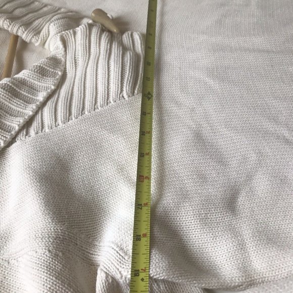 Lauren Ralph Lauren cream pullover sweater oversize toggle collar nautical sz L - Picture 7 of 8